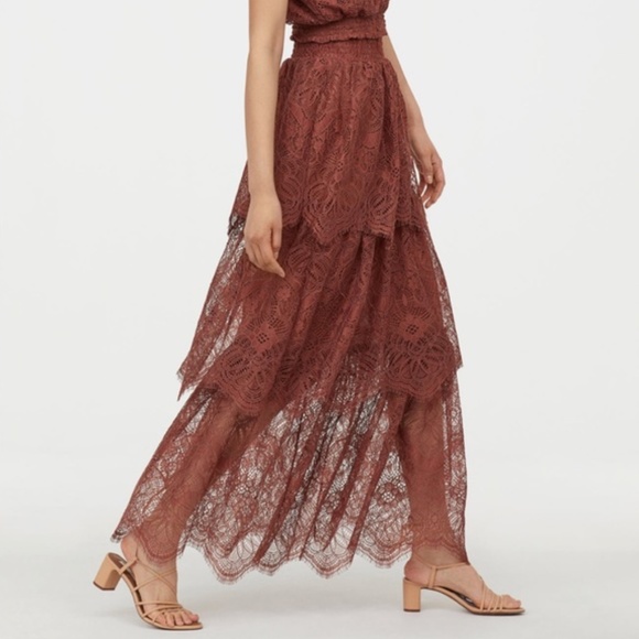 H&M Dresses & Skirts - H&M Tiered Lace Maxi Skirt